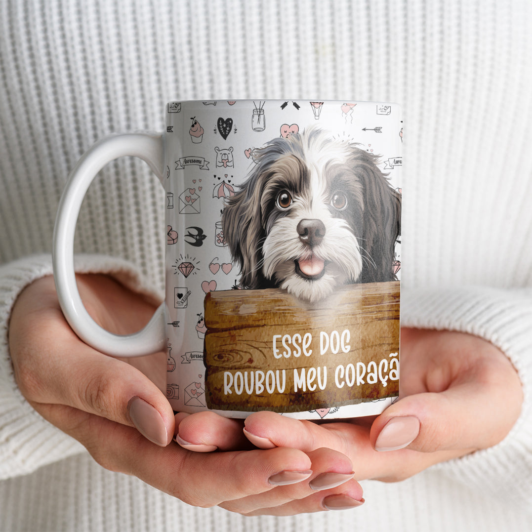 Caneca de Cerâmica Bichon Havanês
