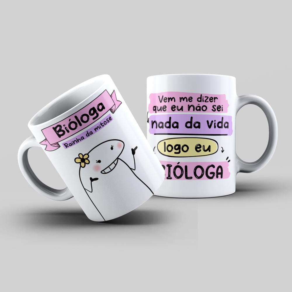 Caneca Flork Profissão Bióloga Personalizada