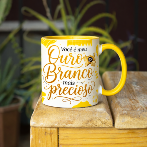 Caneca Páscoa Ouro Branco "Você é meu Ouro..."
