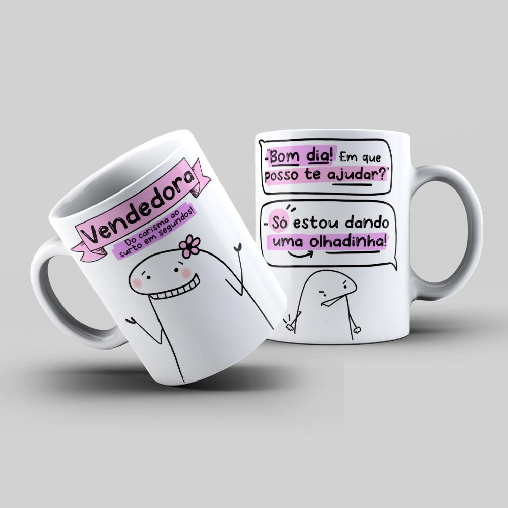Caneca Flork Profissão Vendedora Personalizada
