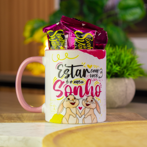 Caneca Alça colorida de Páscoa Sonho de Valsa