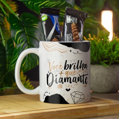 Caneca de Páscoa Diamante Negro "Você brilha mais..."