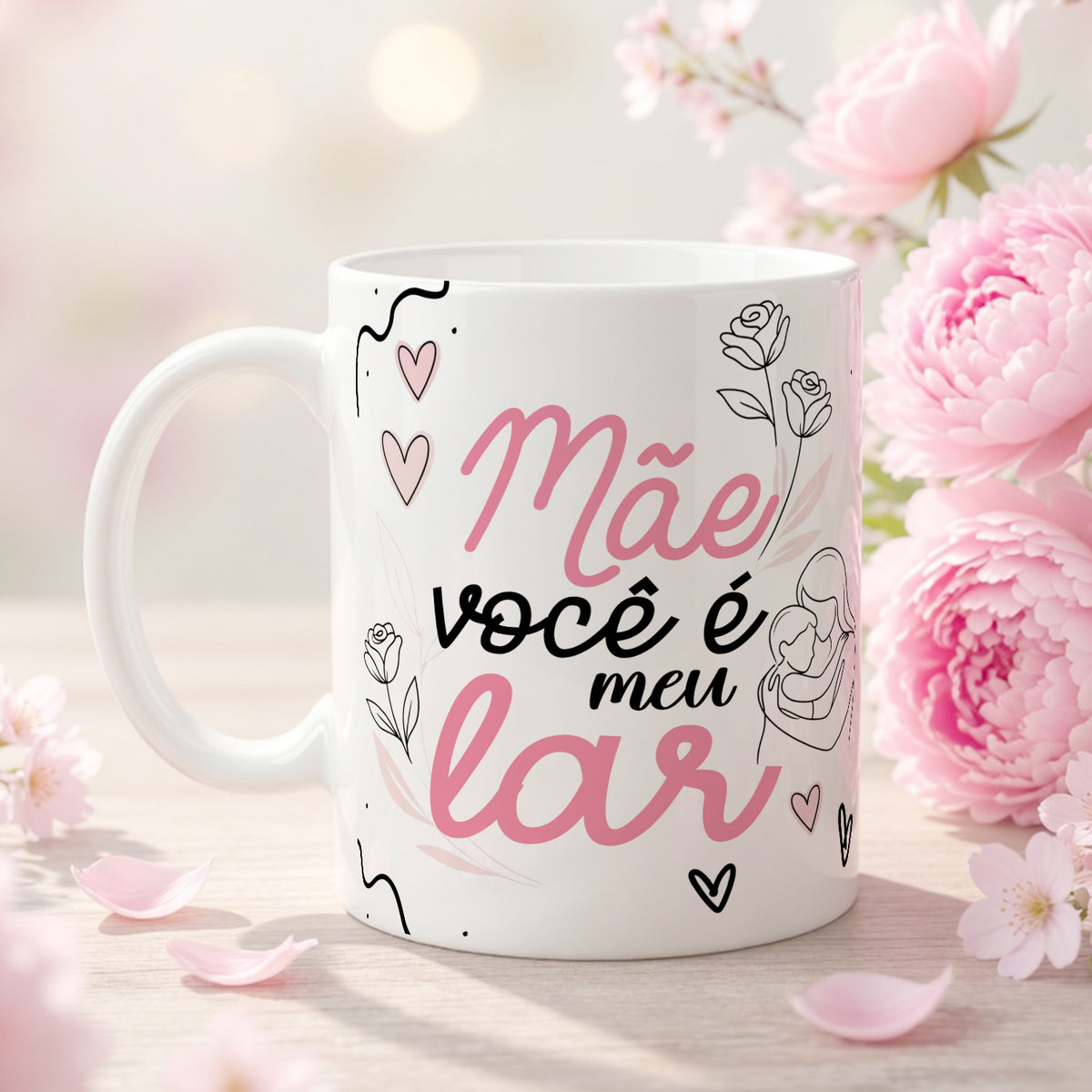 Caneca Porcelana Mãe Meu Lar