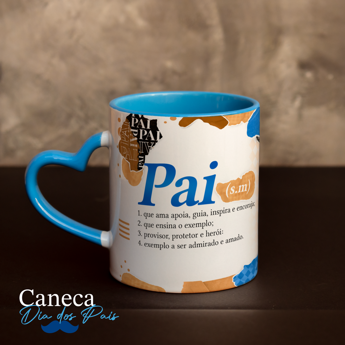 Caneca Dia dos Pais Alça de coração pai