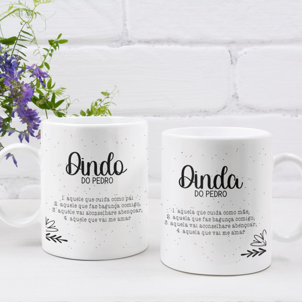 Caneca Porcelana Padrinhos Dindo ou Dinda