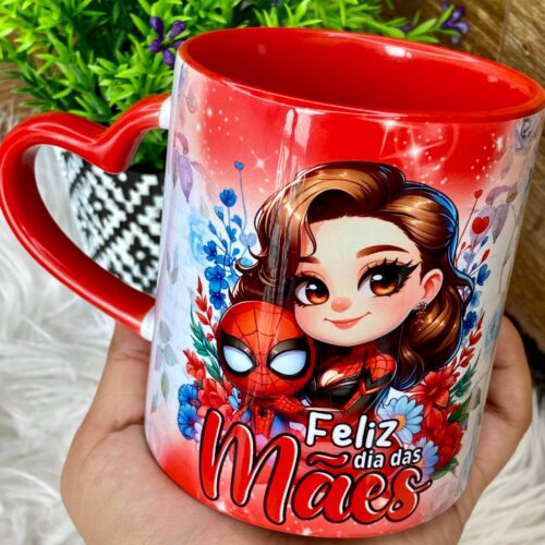 Caneca Personalizada Porcelana Mãe Homem Aranha