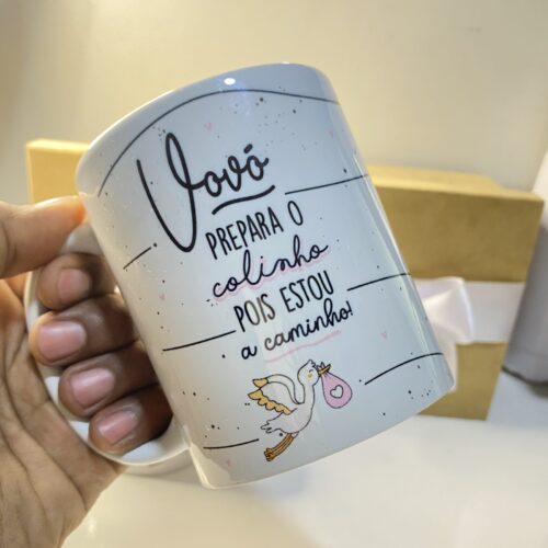 Caneca Revelação Personalizada "Prepara o Colinho"