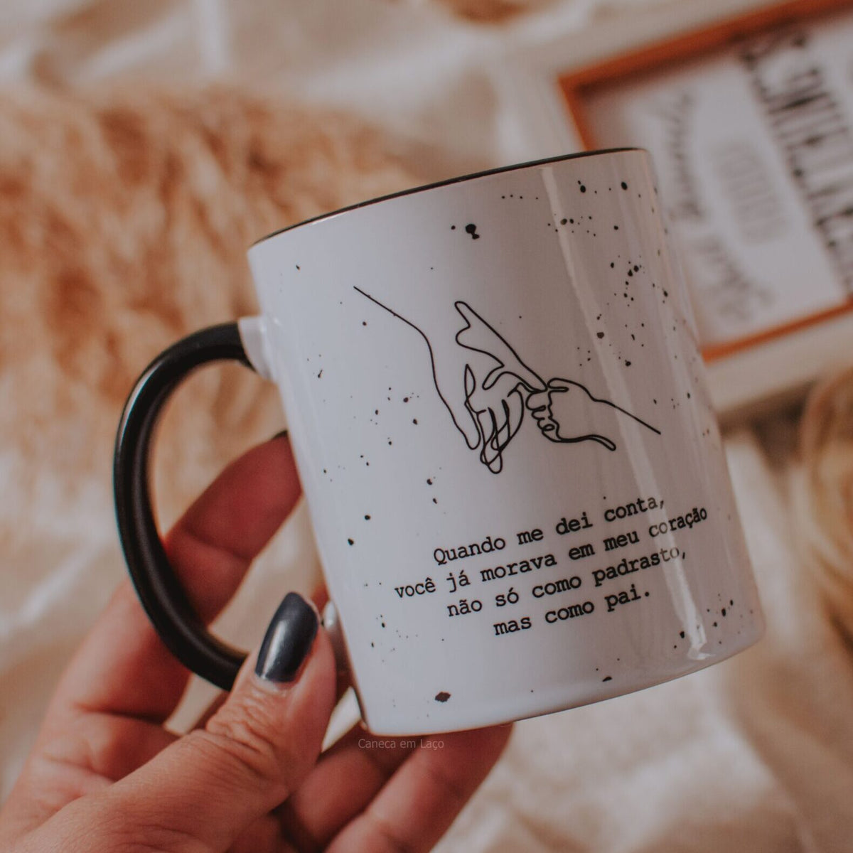 Caneca Personalizada Fundo e Alça Preta Dia dos Pais