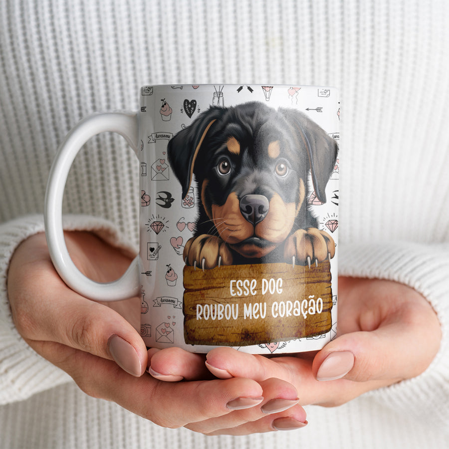Caneca de Cerâmica Rottweiler 325ml