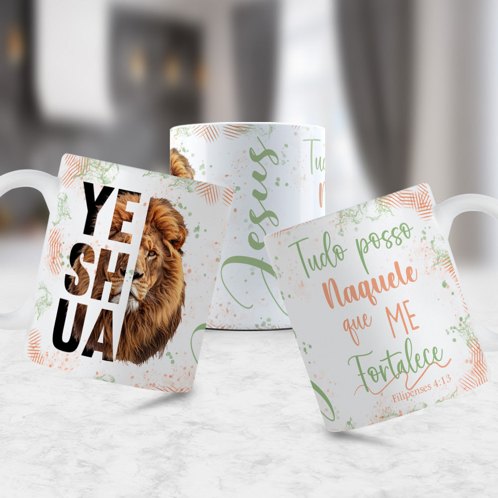 Caneca Personalizada Tudo Posso Naquele...