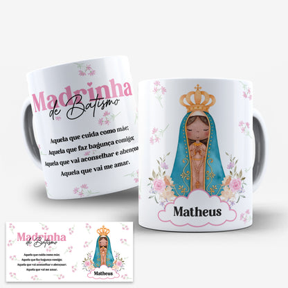 Kit 2 Canecas Convite Padrinhos (Nossa Senhora)