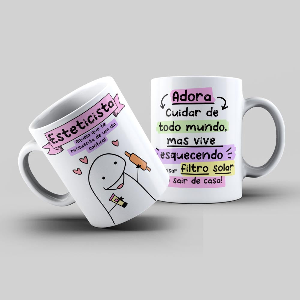 Caneca Flork Profissão Esteticista Personalizada