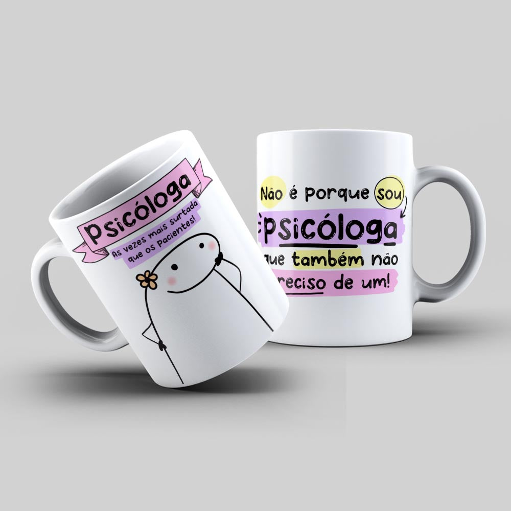 Caneca Flork Profissão Psicóloga Personalizada