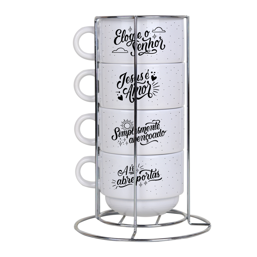 Kit 4 Xícaras Personalizada 150ml