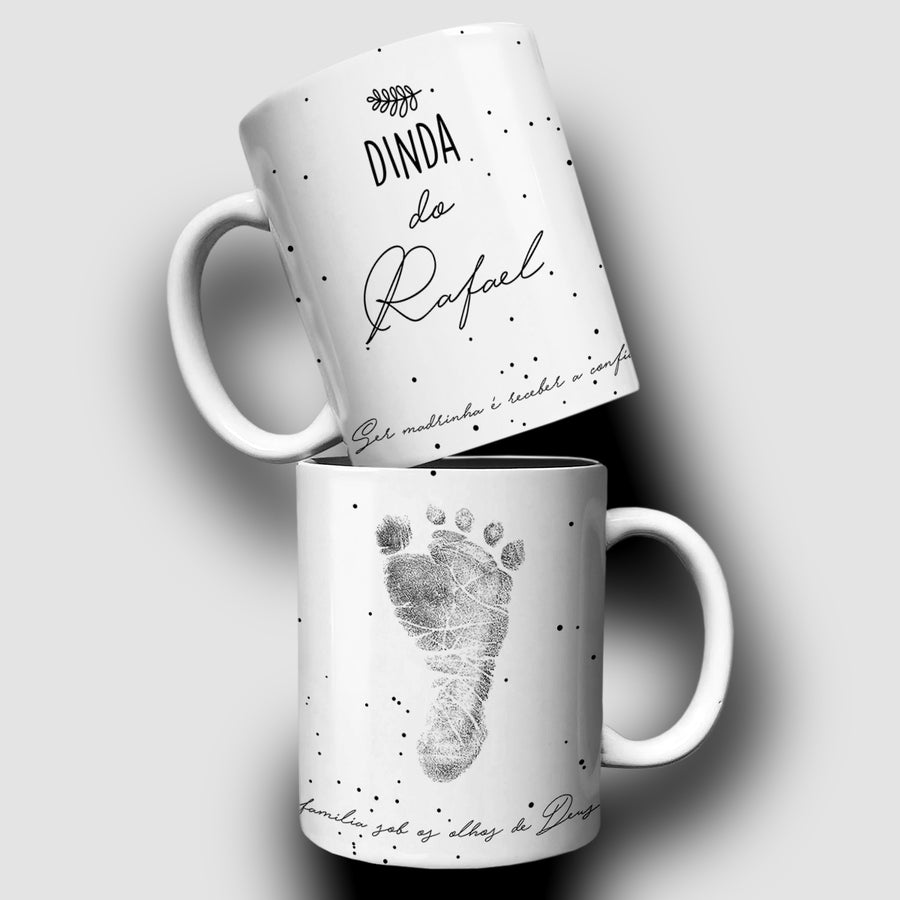 Caneca Convite Padrinhos (Pezinho Dinda ou Dindo)