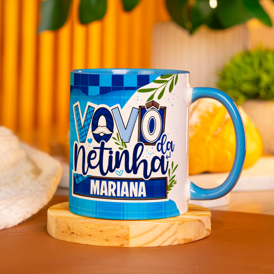 Caneca Vovô Fundo e Alça Azul