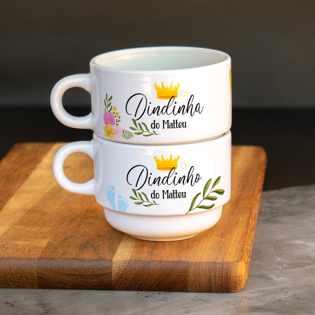 Kit 2 Xícaras 150ml Padrinho e Madrinha