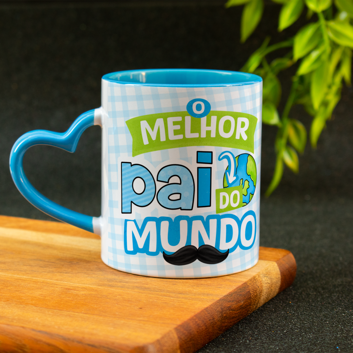 Caneca Dia dos Pais Alça de coração o melhor