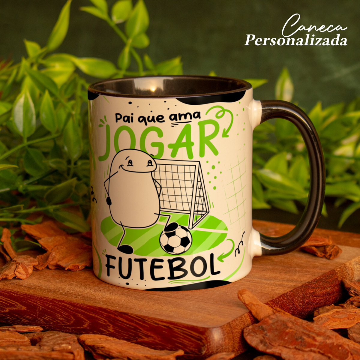 Caneca Dia dos Pais Alça Colorida Pai Ama Jogar