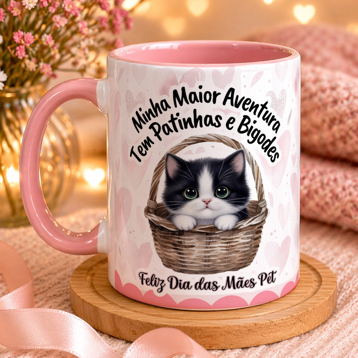 Caneca de Porcelana Mãe de Pet Gato