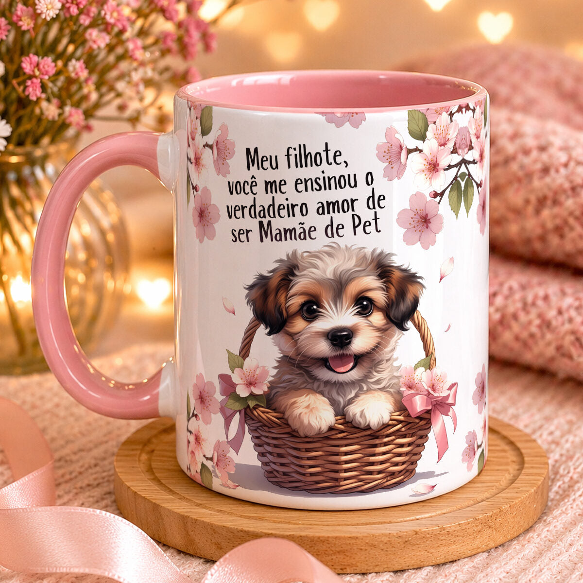 Caneca de Porcelana Mãe de Pet Cachorro