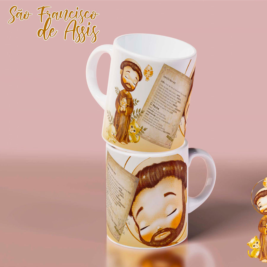 Caneca Porcelana São Francisco de Assis (Rogai)