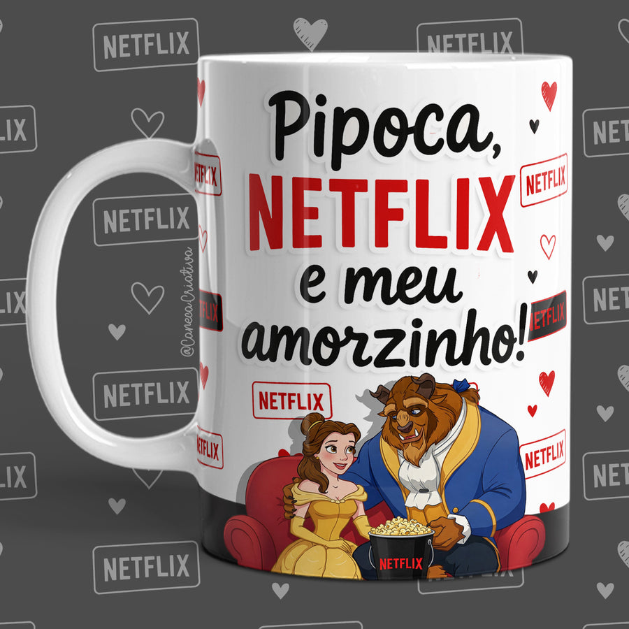 Caneca Dia dos Namorados Bela e a Fera