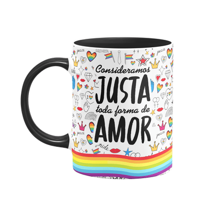 Caneca Toda Forma de Amor (Fundo e Alça Preta)