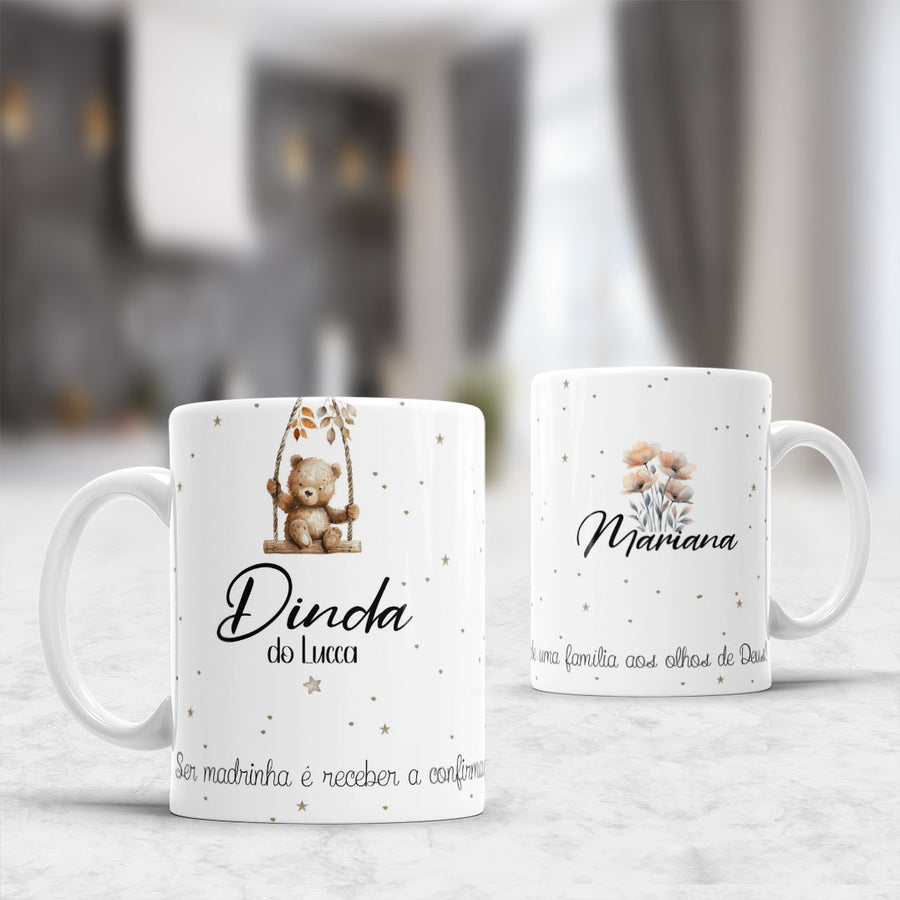 Caneca Convite Padrinhos Dindo ou Dinda