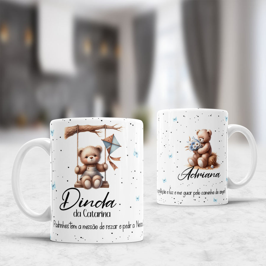 Caneca Convite Personalizada Padrinhos (Dinda ou Dindo)