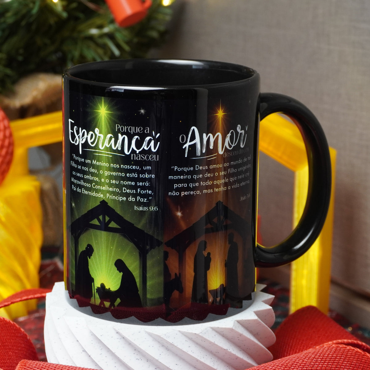 Caneca Personalizada "Feliz Natal, Alegria, Paz, Esperança e Amor"
