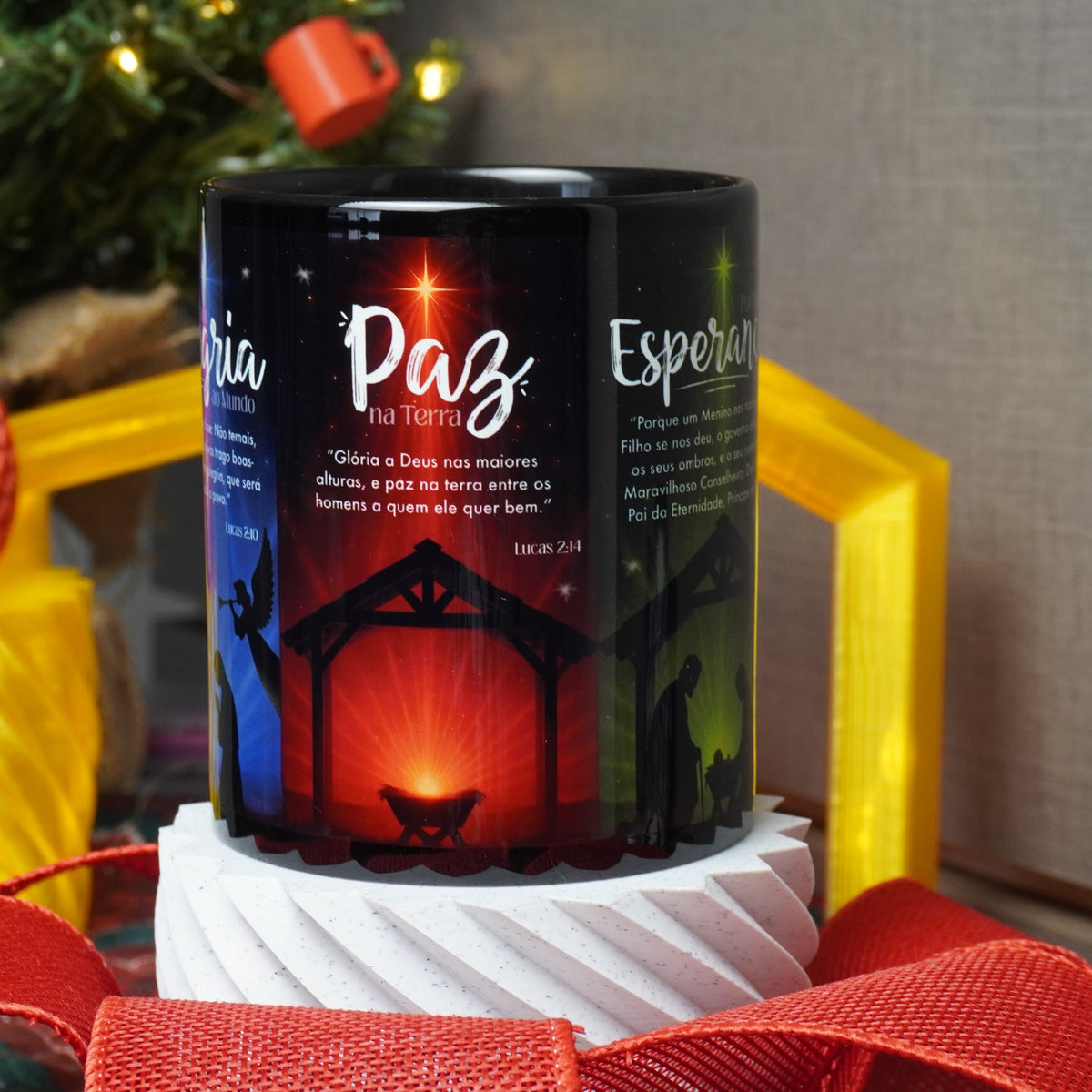 Caneca Personalizada "Feliz Natal, Alegria, Paz, Esperança e Amor"