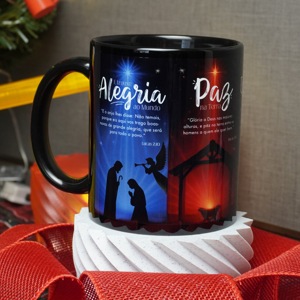 Caneca Personalizada "Feliz Natal, Alegria, Paz, Esperança e Amor"