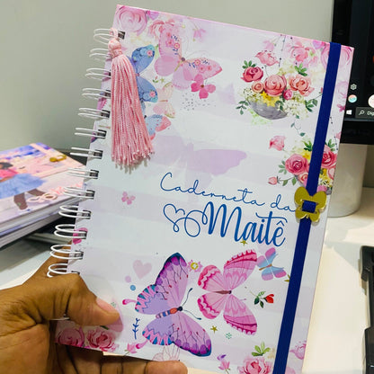 Caderneta de Vacinação Personalizada Tema Borboletas - Capa Dura & Miolo Oficial