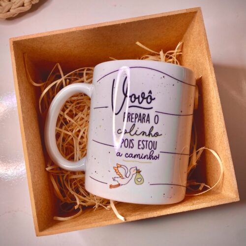 Caneca Revelação Personalizada "Prepara o Colinho"