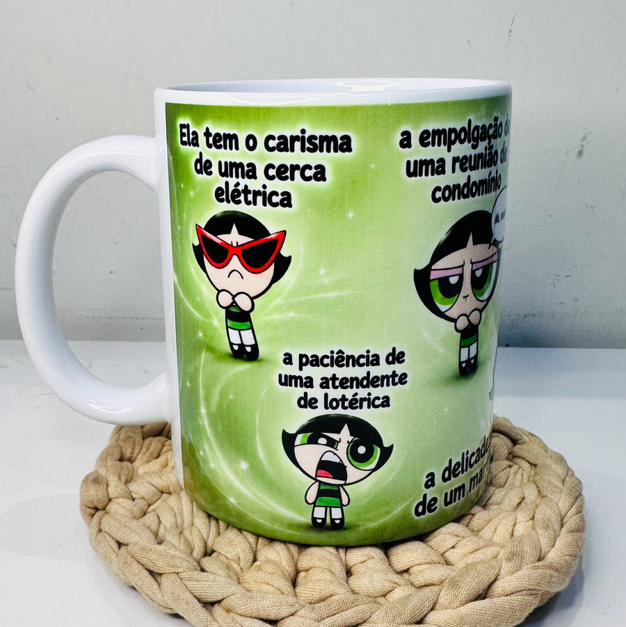 🎀 Caneca Docinho Superpoderosa — "Ela tem o carisma" A prova de que sua amiga é O elemento X do grupo