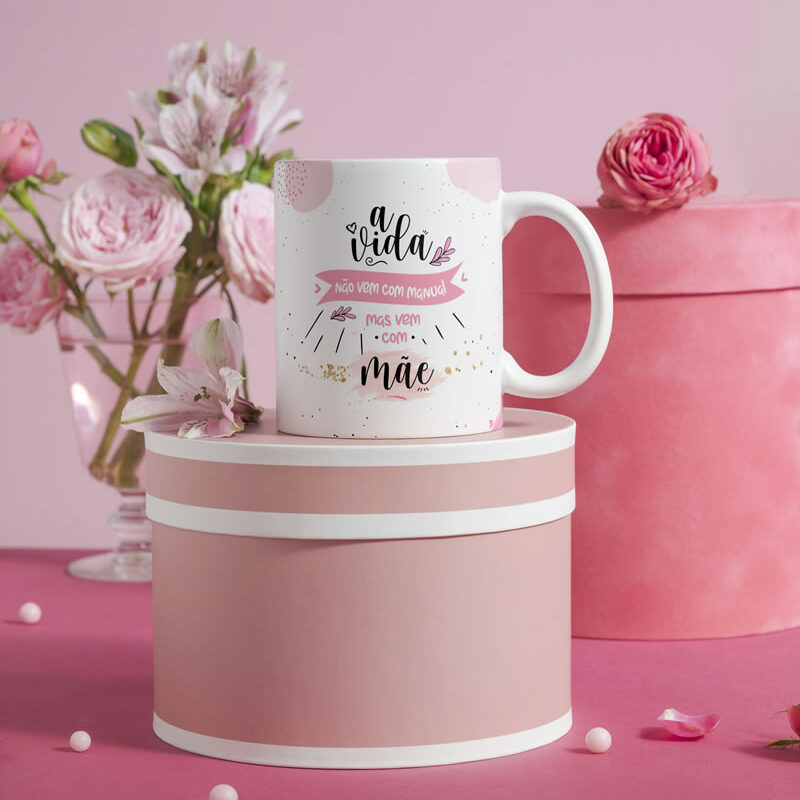Caneca Porcelana Mãe (A vida não vem com manual...)