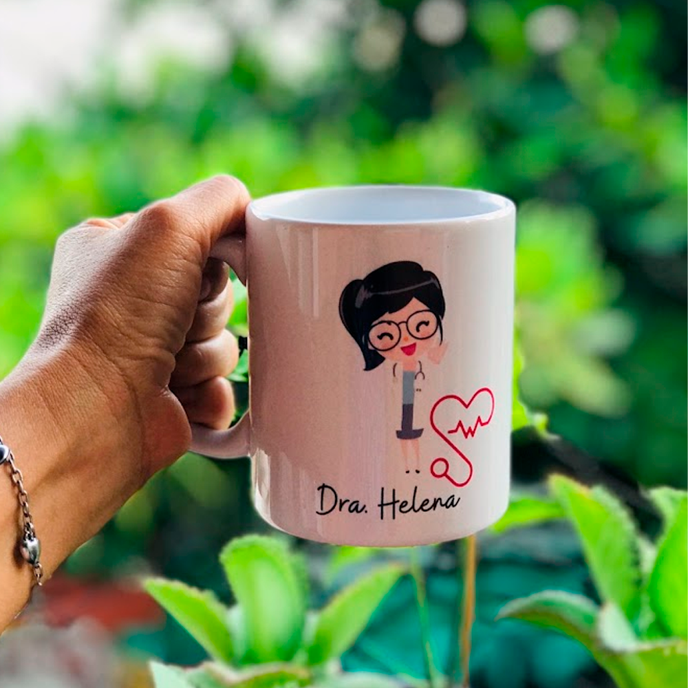 Caneca Branca Medico(a) Personalizada