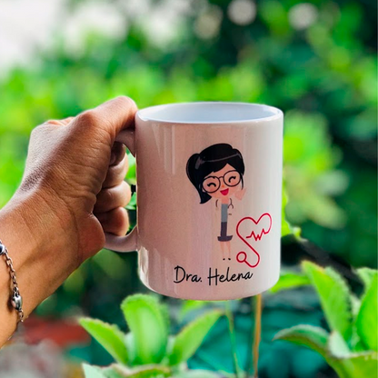 Caneca Branca Medico(a) Personalizada