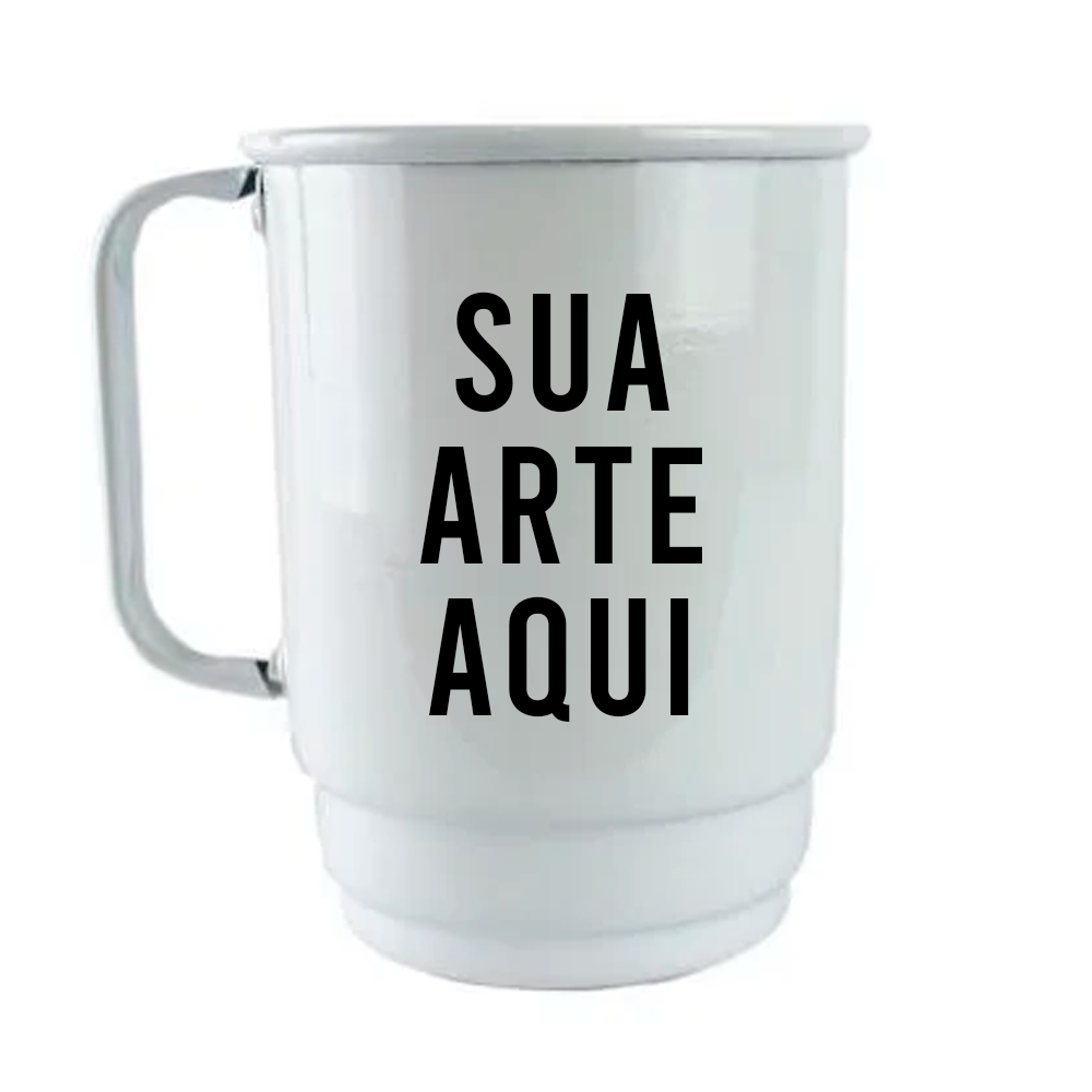 Caneca de Alumínio Branca Personalizada 500 ml