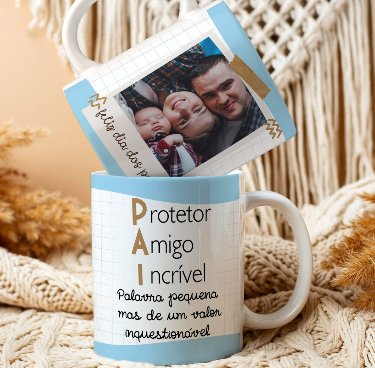 Caneca Dia dos Pais Protetor (Com a Foto do Seu pai)