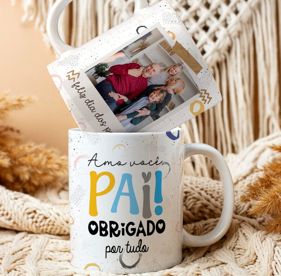 Caneca Dia dos Pais Obrigado (Foto do Seu pai)