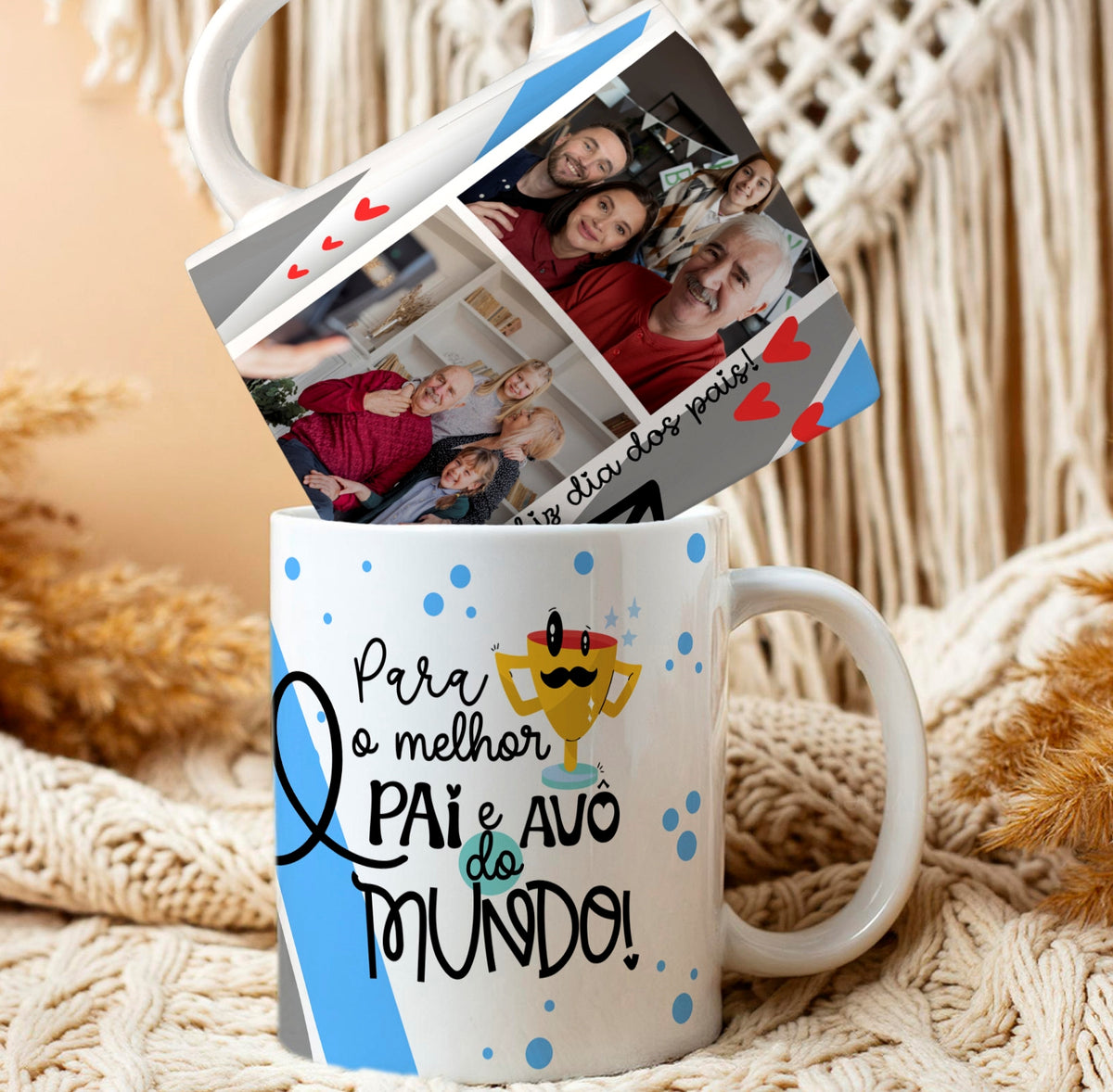 Caneca Dia dos Pais Pai e Avô (Foto do Seu pai)