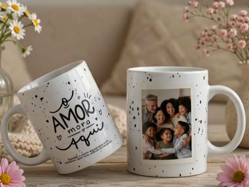 Caneca com foto e frase