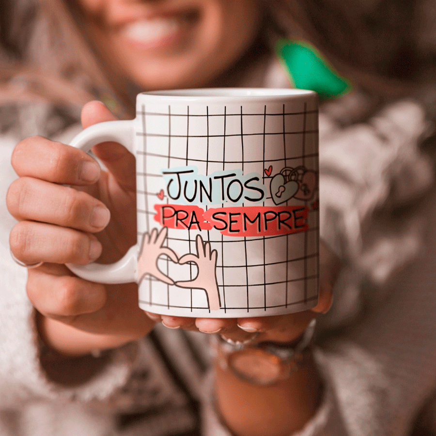 Caneca Branca Personalizada Juntos