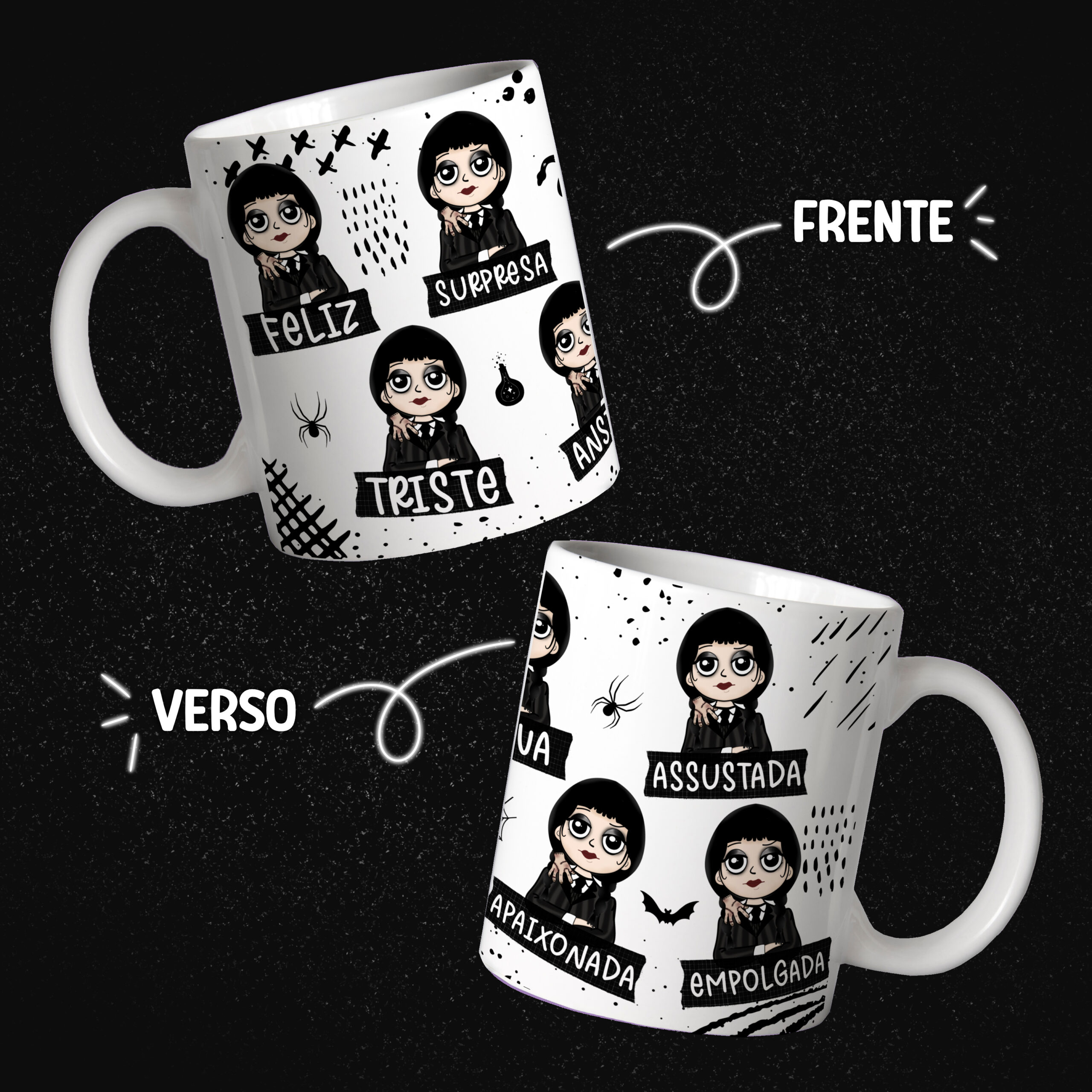 Caneca Branca Personalizada Vandinha 325ml – By Thitî