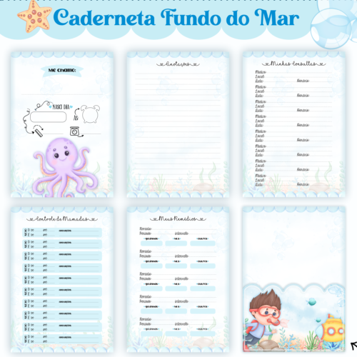 Caderneta de Saúde Personalizada Fundo do Mar - Image 2