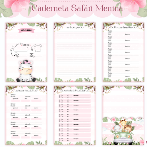 Caderneta de Saúde Personalizada Safari Menina - Image 2