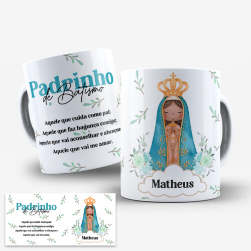Kit 2 Canecas Convite Padrinhos (Nossa Senhora) - Image 3
